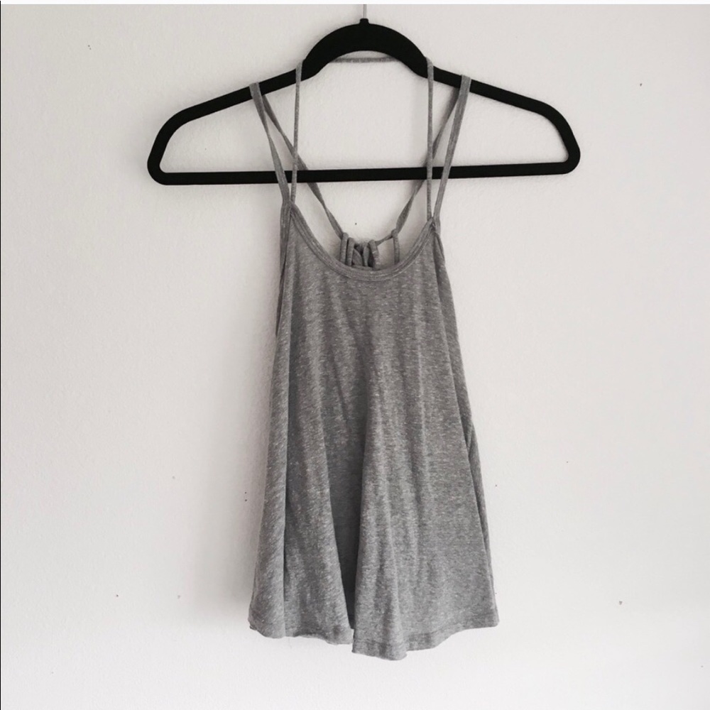 Free People Grey Tie-Back Tank